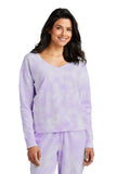 Port & Company? Women's Beach Wash? Cloud Tie-Dye V-Neck Sweatshirt LPC140V