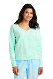Port & Company? Women's Beach Wash? Cloud Tie-Dye V-Neck Sweatshirt LPC140V
